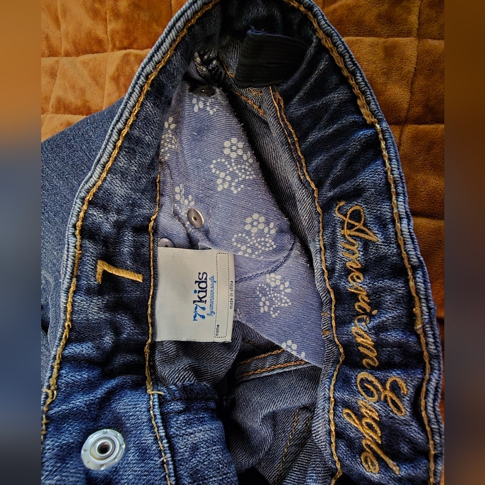 American Eagle Little Girls Bootcut Jeans | Size 7 | Discontinued Kids Line - Picture 3 of 3
